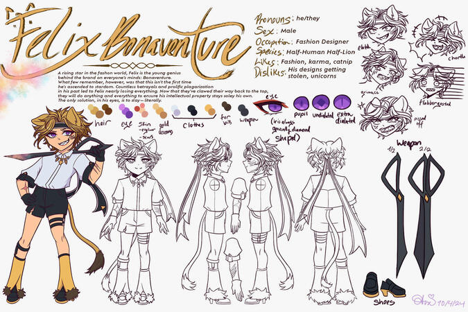 Felix Bonaventure Model Sheet (2024) (Digital)
